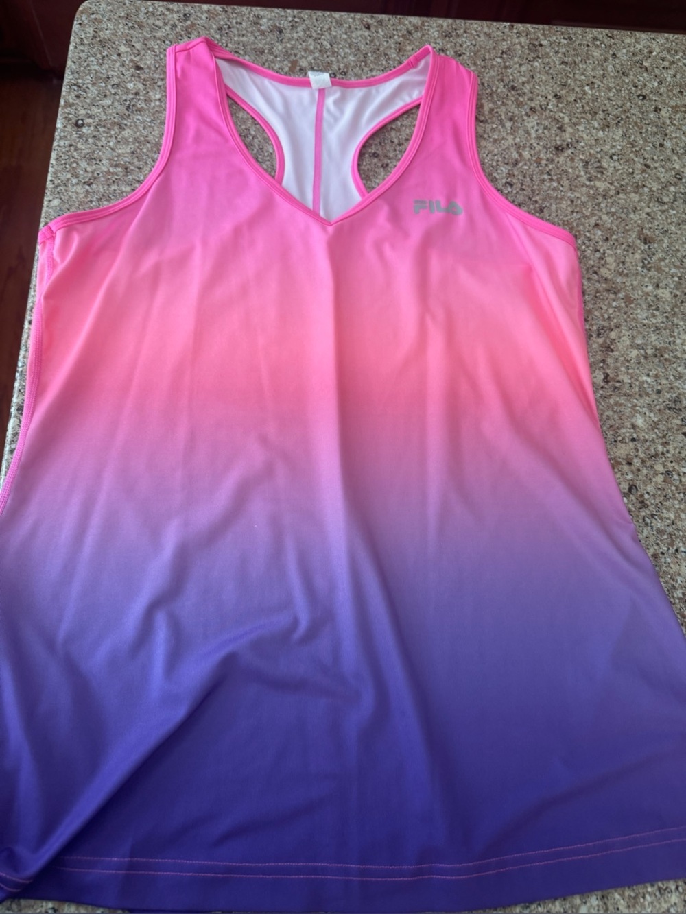 Fila Pink to Purple Ombre Racerback Tank Top